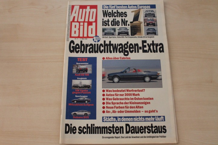 Deckblatt Auto Bild (11/1992)